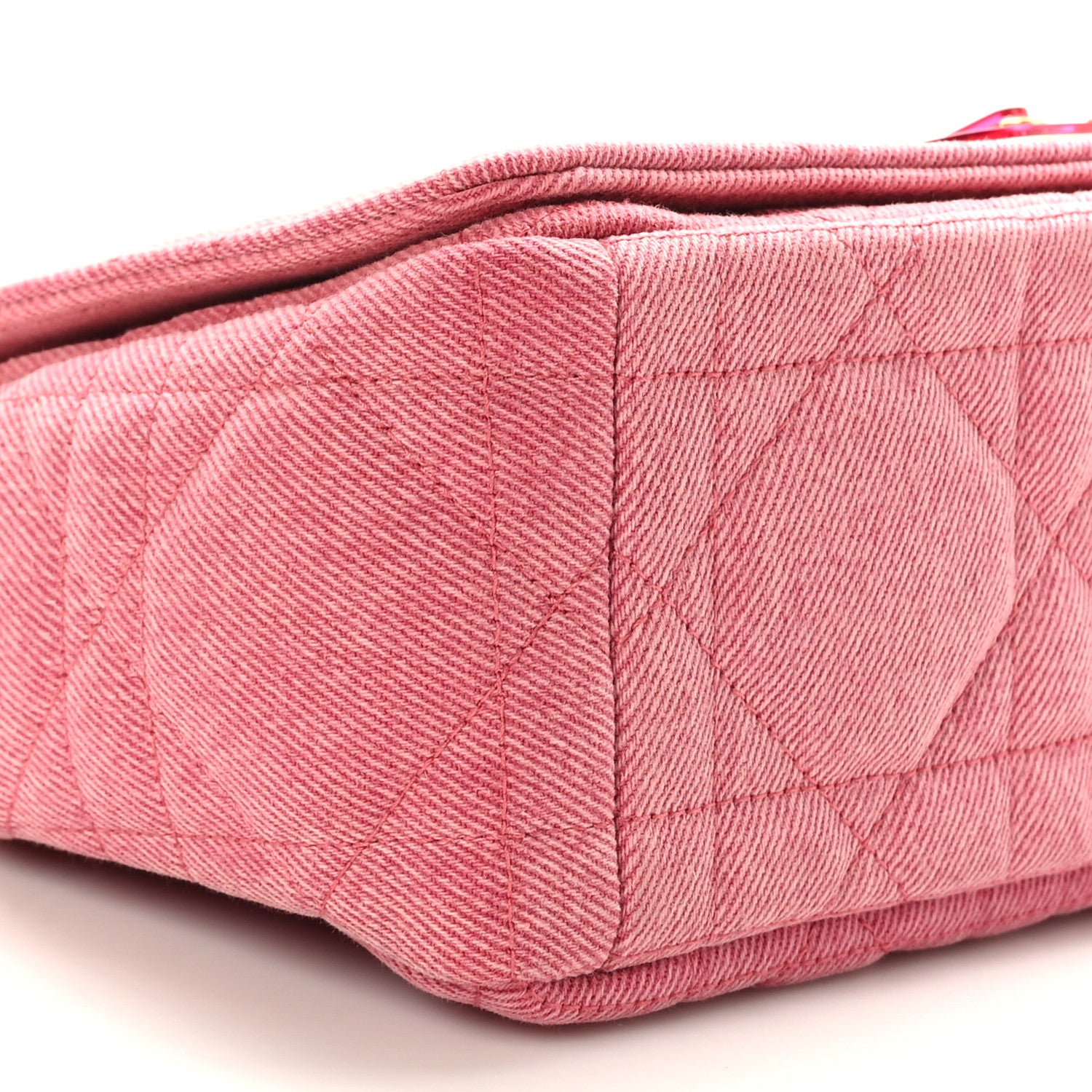 Christian Dior Denim Macrocannage Medium Caro Bag Fuchsia Multicolor 8 of 9