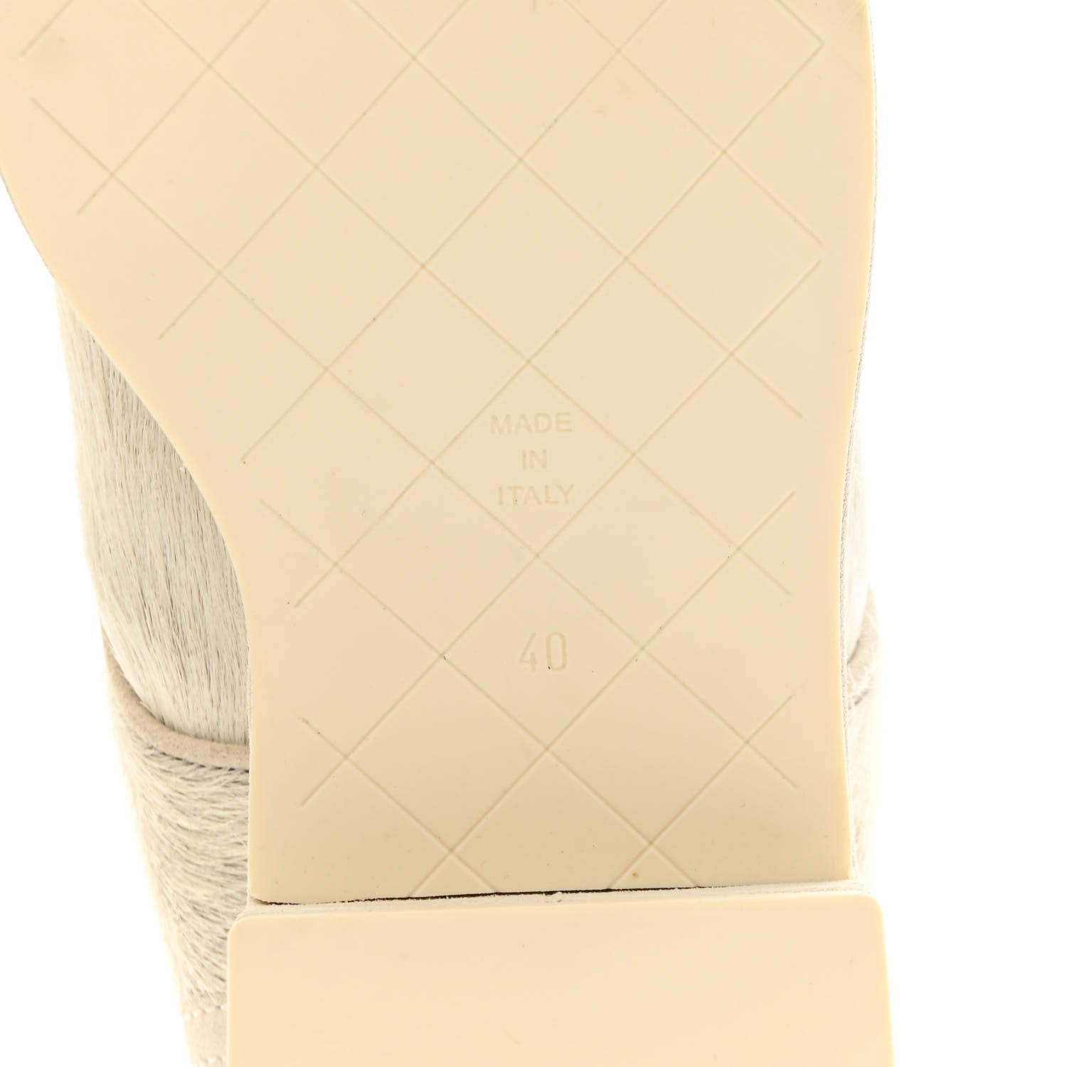Chanel Suede Pony Hair Shearling Lace Up Combat Boots 40 White 6 of 11