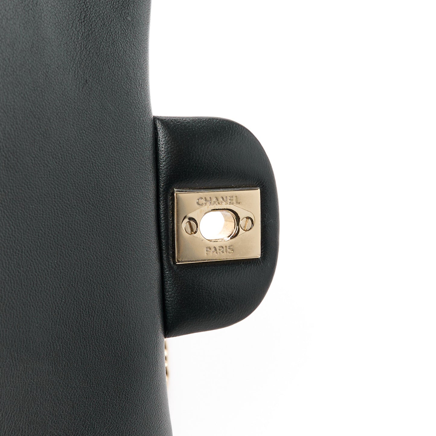 Lambskin Quilted Mini Top Handle Rectangular Flap Black