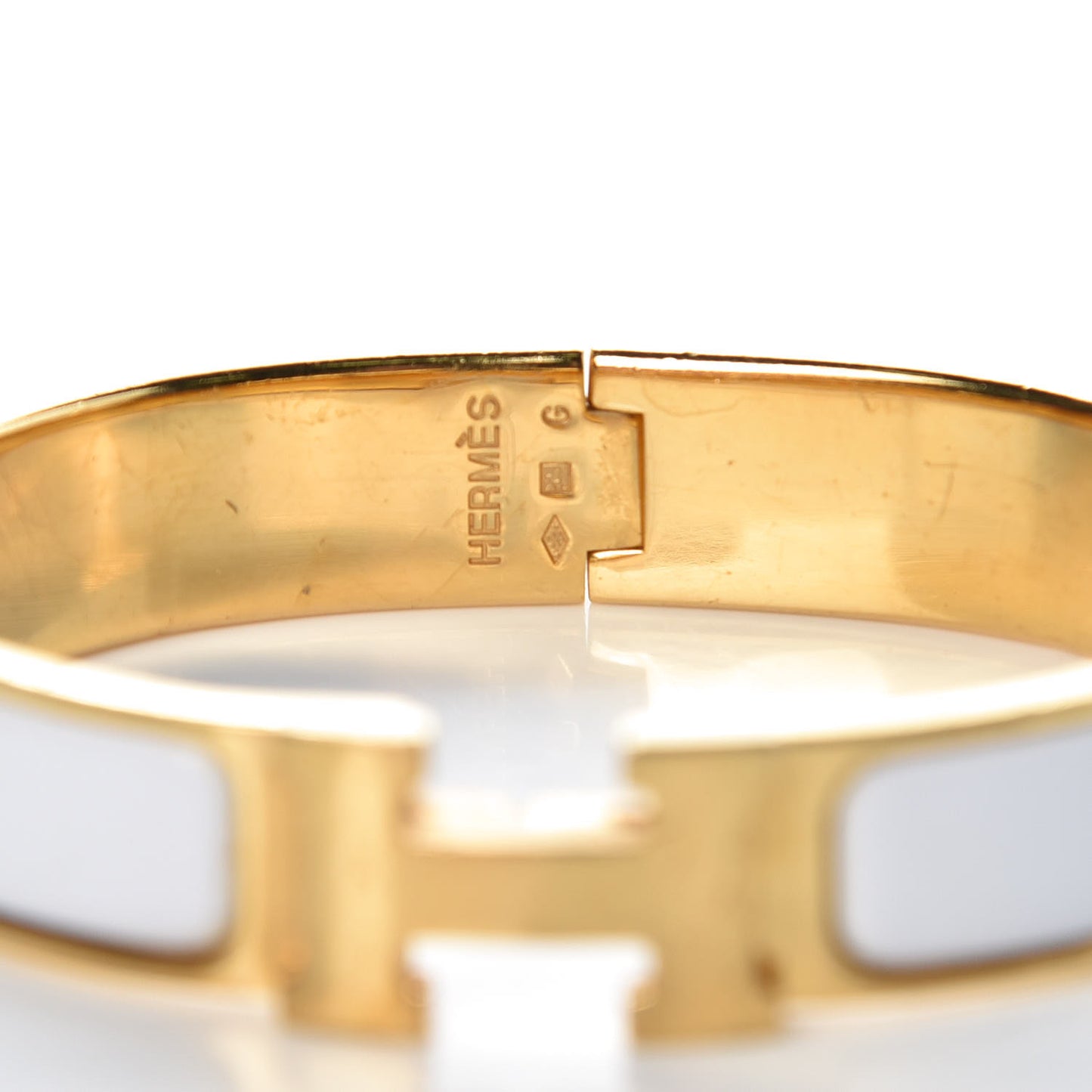 Enamel Narrow Clic Clac H Bracelet PM White