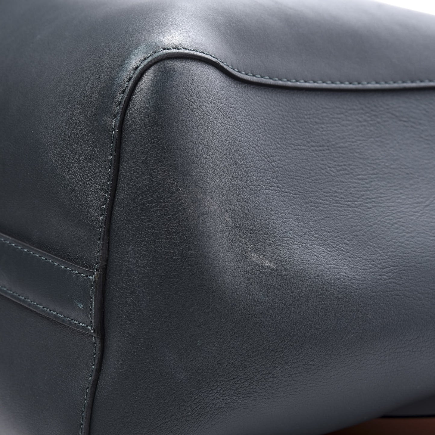 Calfskin Grommet Detail Tote Dark Emerald