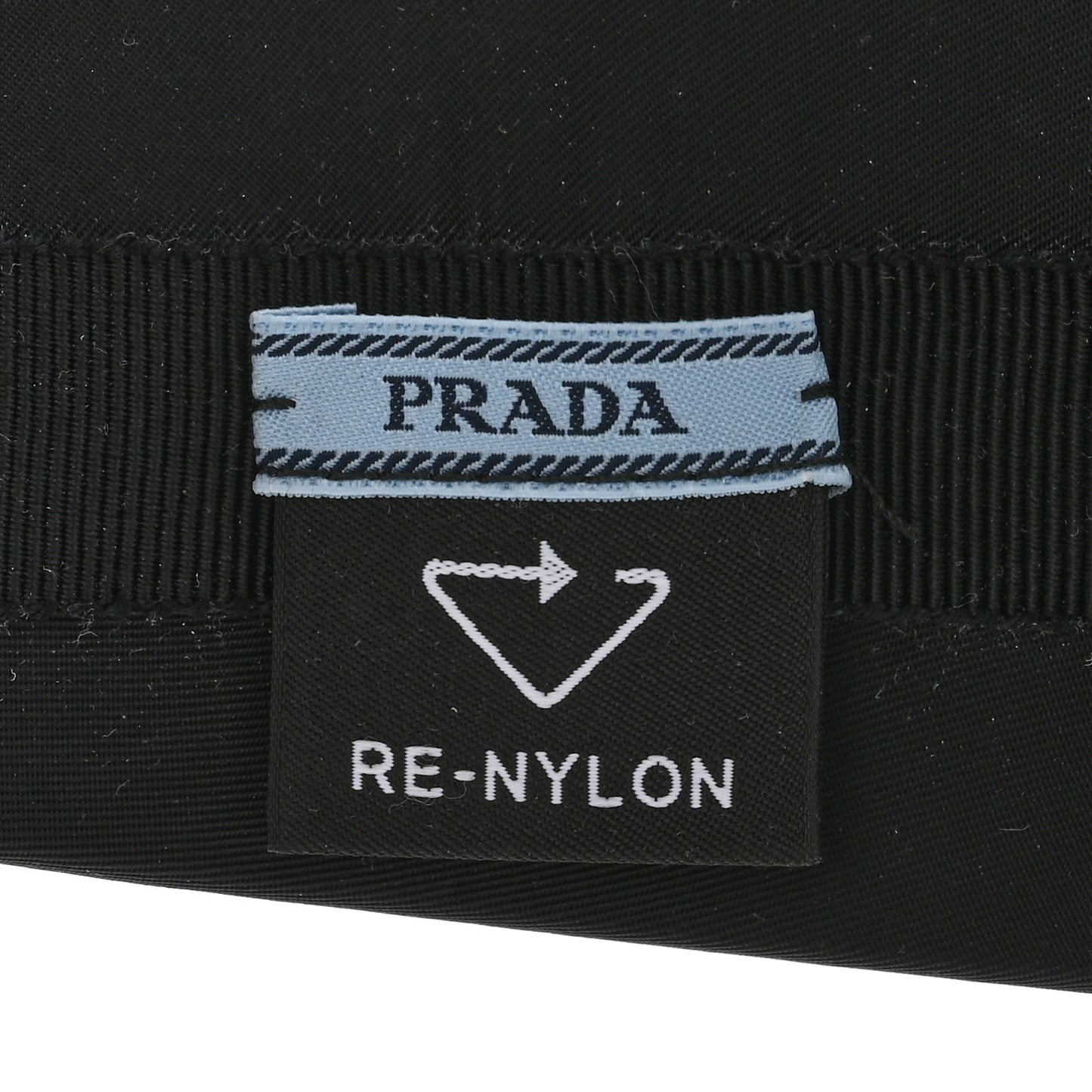 Re-Nylon Metal Triangle Logo Headband Black
