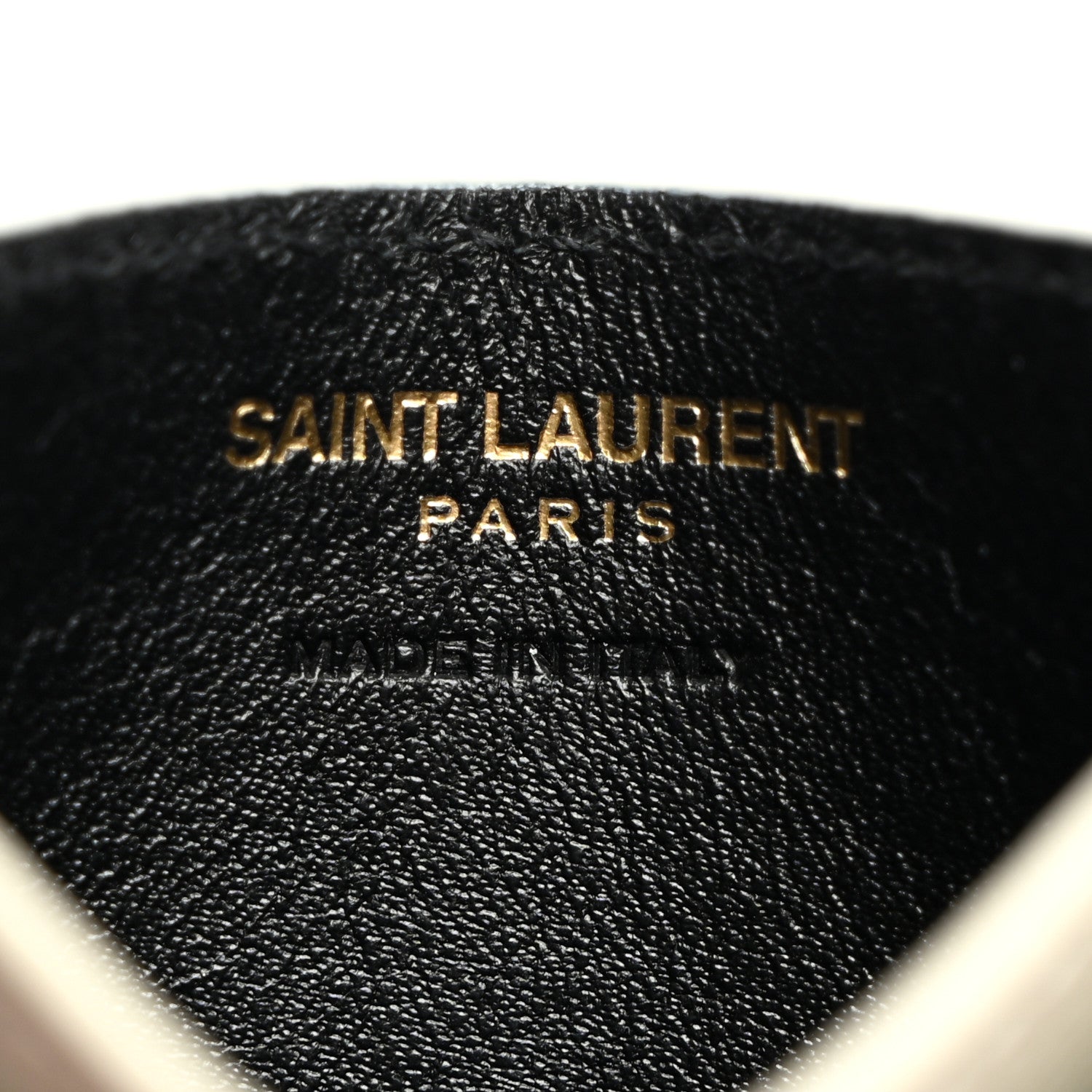Saint Laurent Grain De Poudre Matelasse Chevron Monogram Credit Card Case Crema Soft 6 of 7