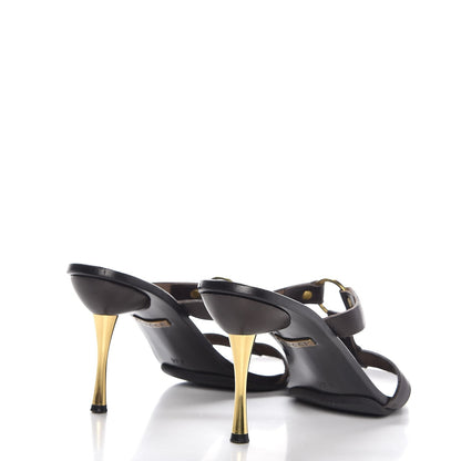 Gucci Calfskin Sandal Heels 37 Brown 4 of 9