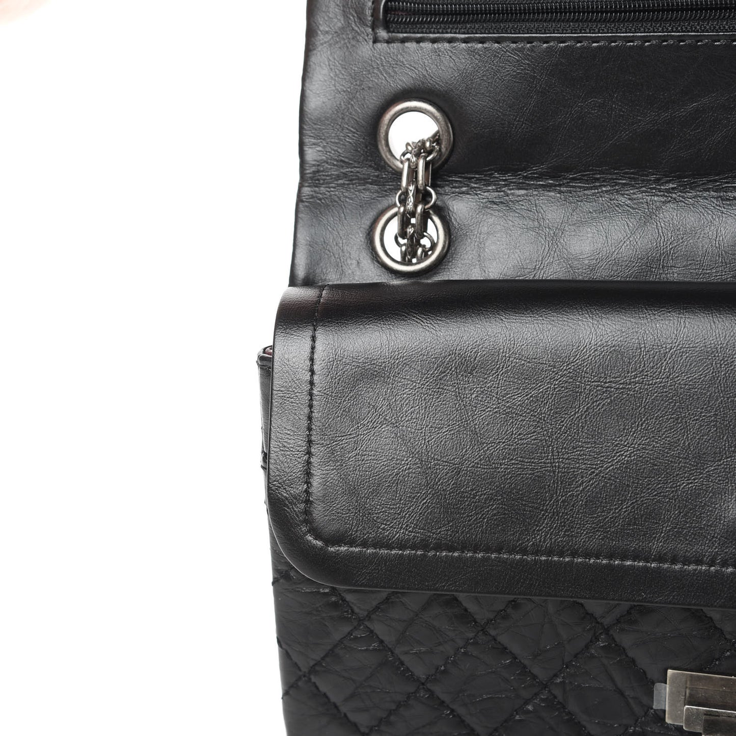 Aged Calfskin Quilted 2.55 Reissue 225 Flap Black