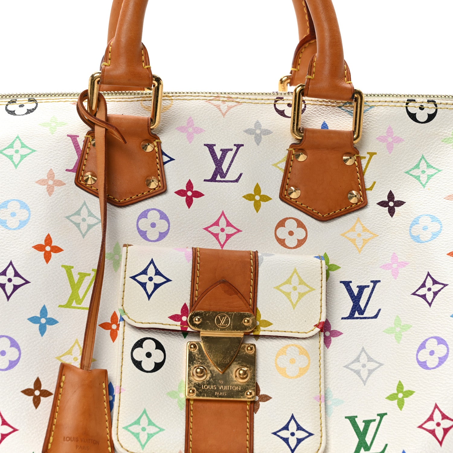 Louis Vuitton Monogram Multicolor Speedy 40 White 7 of 9