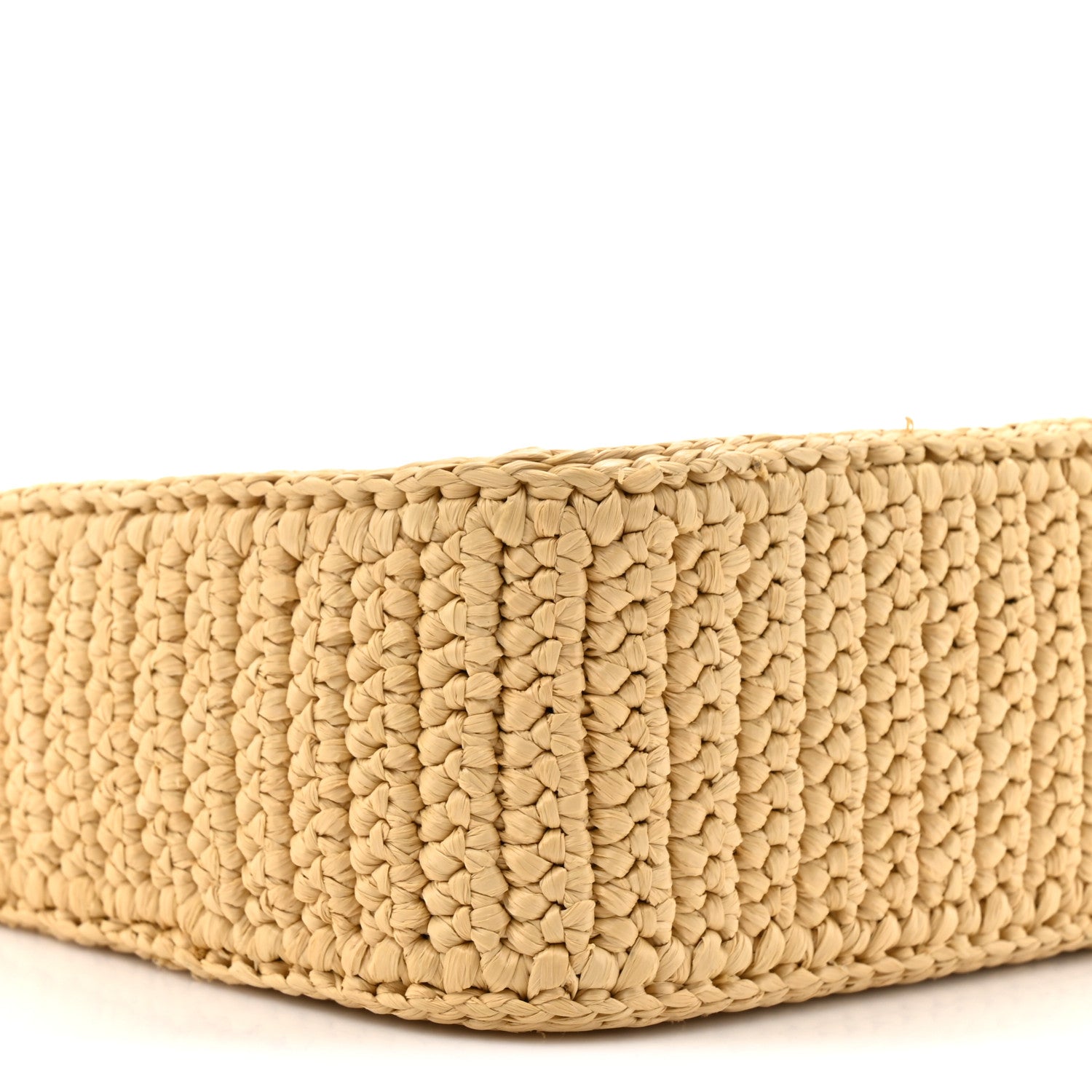 Prada Yarn Raffia Effect Crochet Mini Re-Edition 2000 Shoulder Bag Naturale 9 of 10