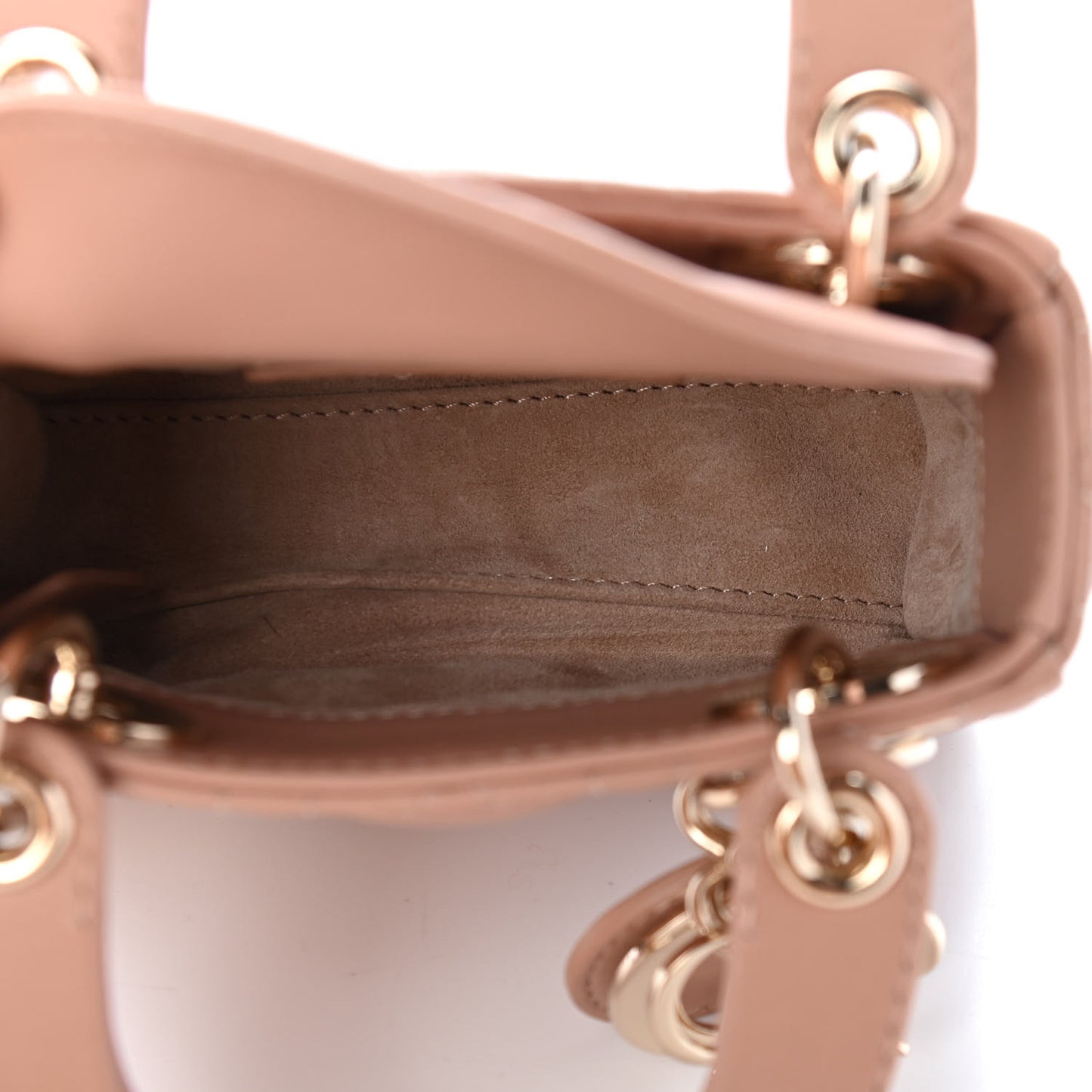 Lambskin Cannage Micro Lady Dior Rose Des Vents