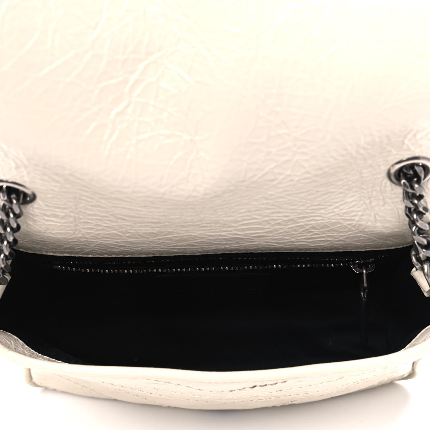 Saint Laurent Crinkled Calfskin Matelasse Monogram Niki Chain Wallet Crema Soft 4 of 5