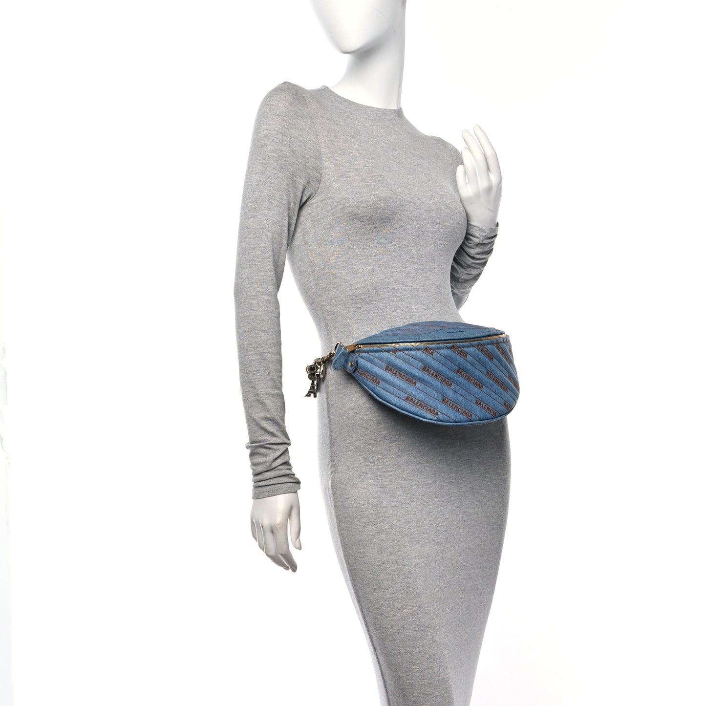 Denim Diagonal Allover Logo XS Souvenir Belt Bag