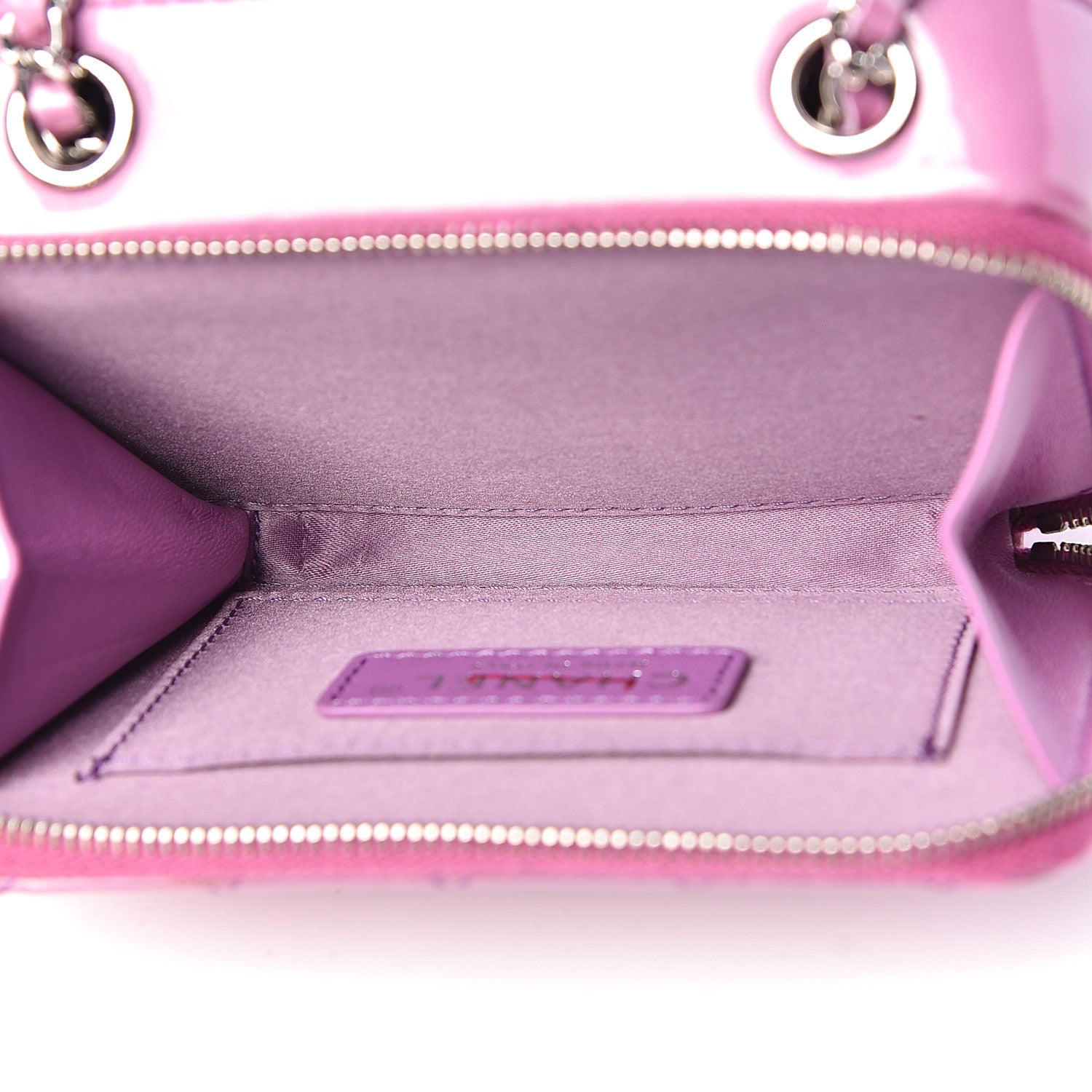 Chanel Patent Quilted Small Pocket Box Camera Case Purple 5 of 13