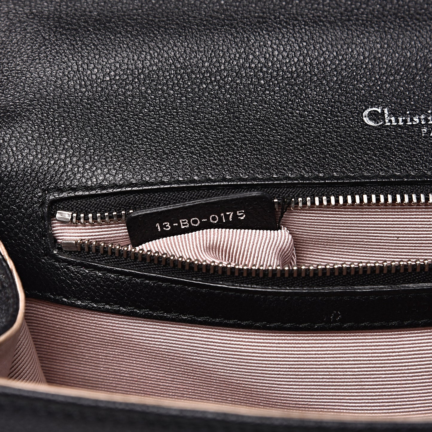 Grained Calfskin Medium Diorama Flap Bag Black
