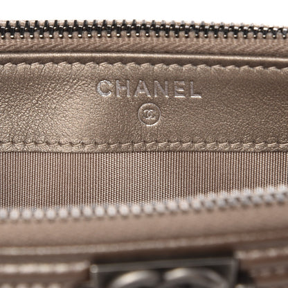 Chanel Metallic Caviar Quilted Small Boy Clutch With Chain Copper 6 of 10