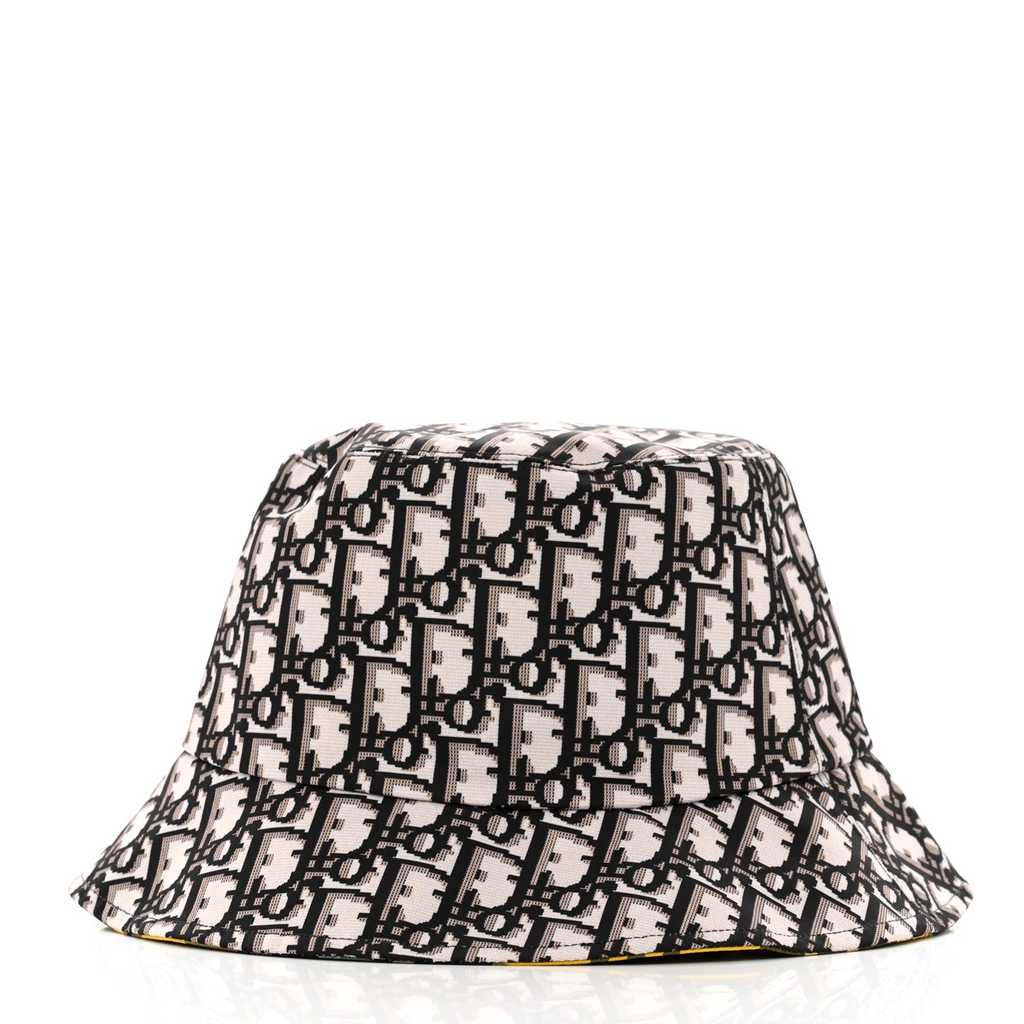 Oblique Check'N'Dior Reversible Teddy-D Brim Bucket Hat 57 Blue Yellow