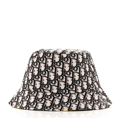 Christian Dior Oblique Check'N'Dior Reversible Teddy-D Brim Bucket Hat 57 Blue Yellow 3 of 12