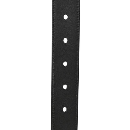 Saint Laurent Grained Calfskin Monogram Cassandre Square Buckle Belt 100 40 Black 5 of 5