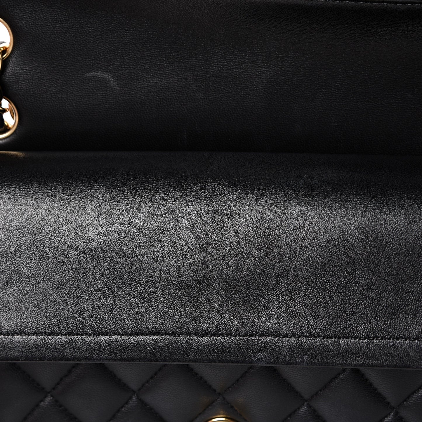 Lambskin Quilted Medium Double Flap Black