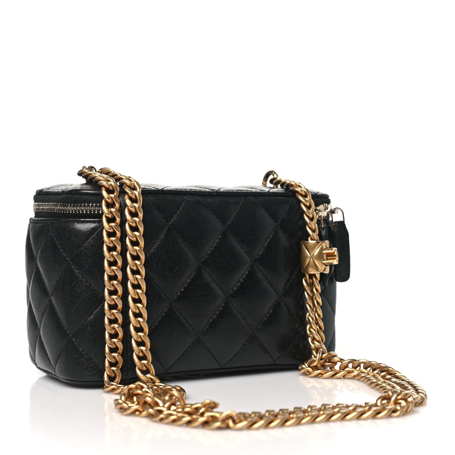 Chanel Lambskin Quilted Small Pillow Crush Vanity Case With Chain Black 3 of 11