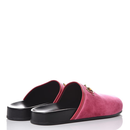 Gucci Softy Velvet Malaga Kid Womens Horsebit River Slippers 37 Light Raspberry Rose 4 of 10