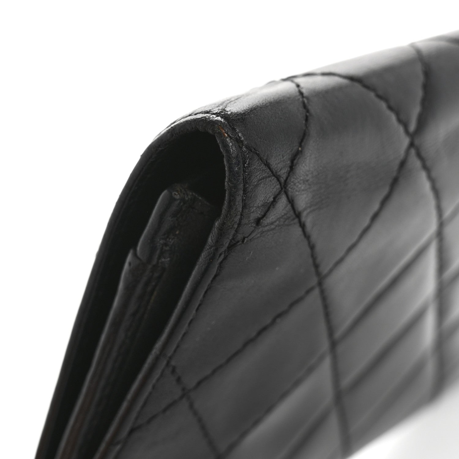 Chanel Calfskin Quilted Cambon Flap Wallet Black White 10 of 13