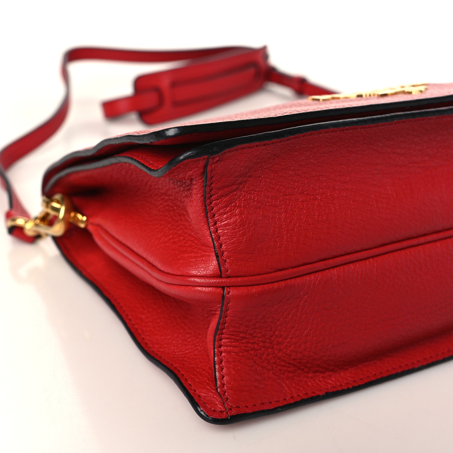 Prada Vitello Daino Flap Crossbody Rosso 7 of 8
