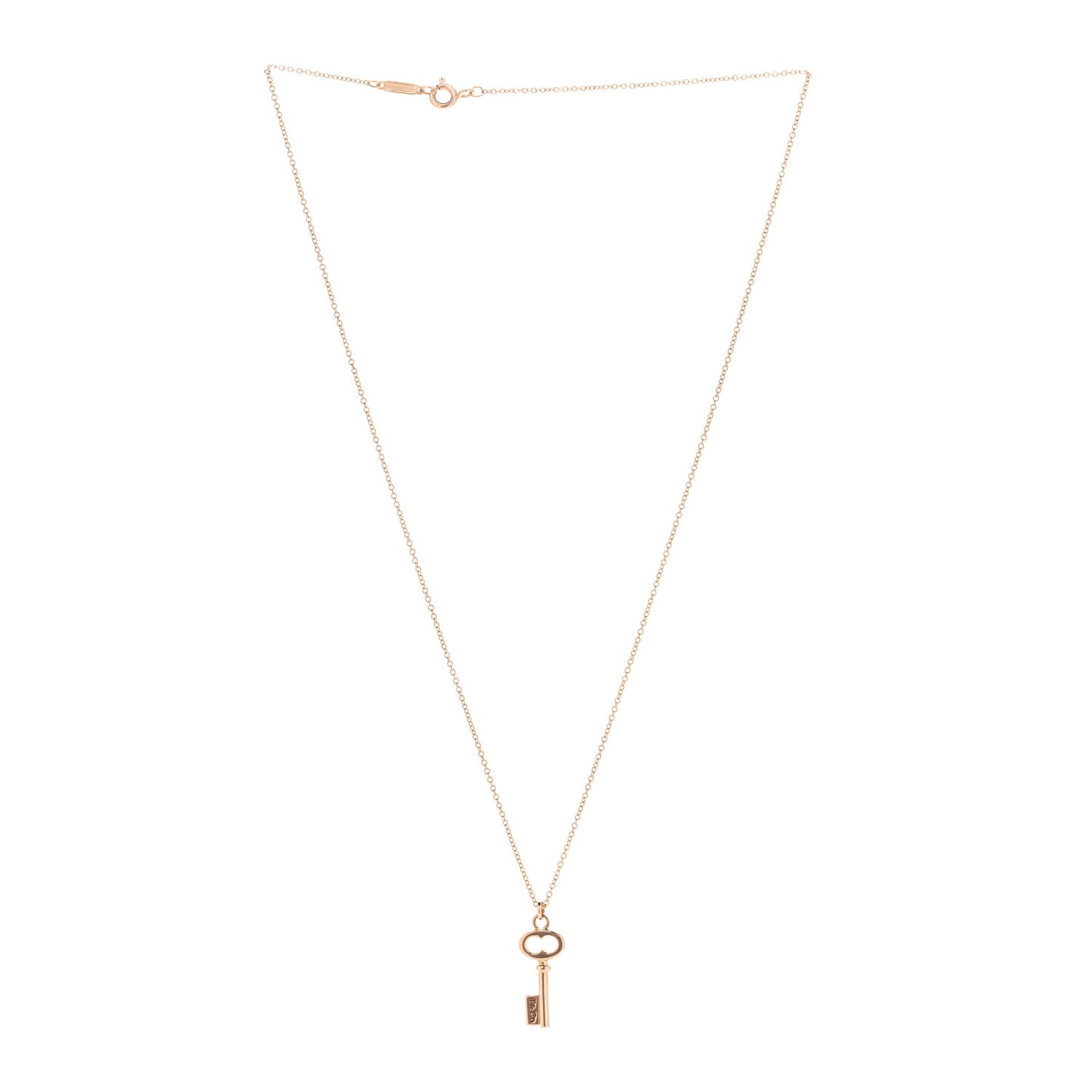 18K Rose Gold Mini Key Pendant Necklace