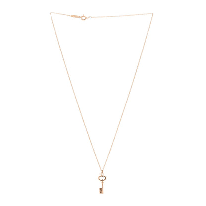 Tiffany 18K Rose Gold Mini Key Pendant Necklace 3 of 5