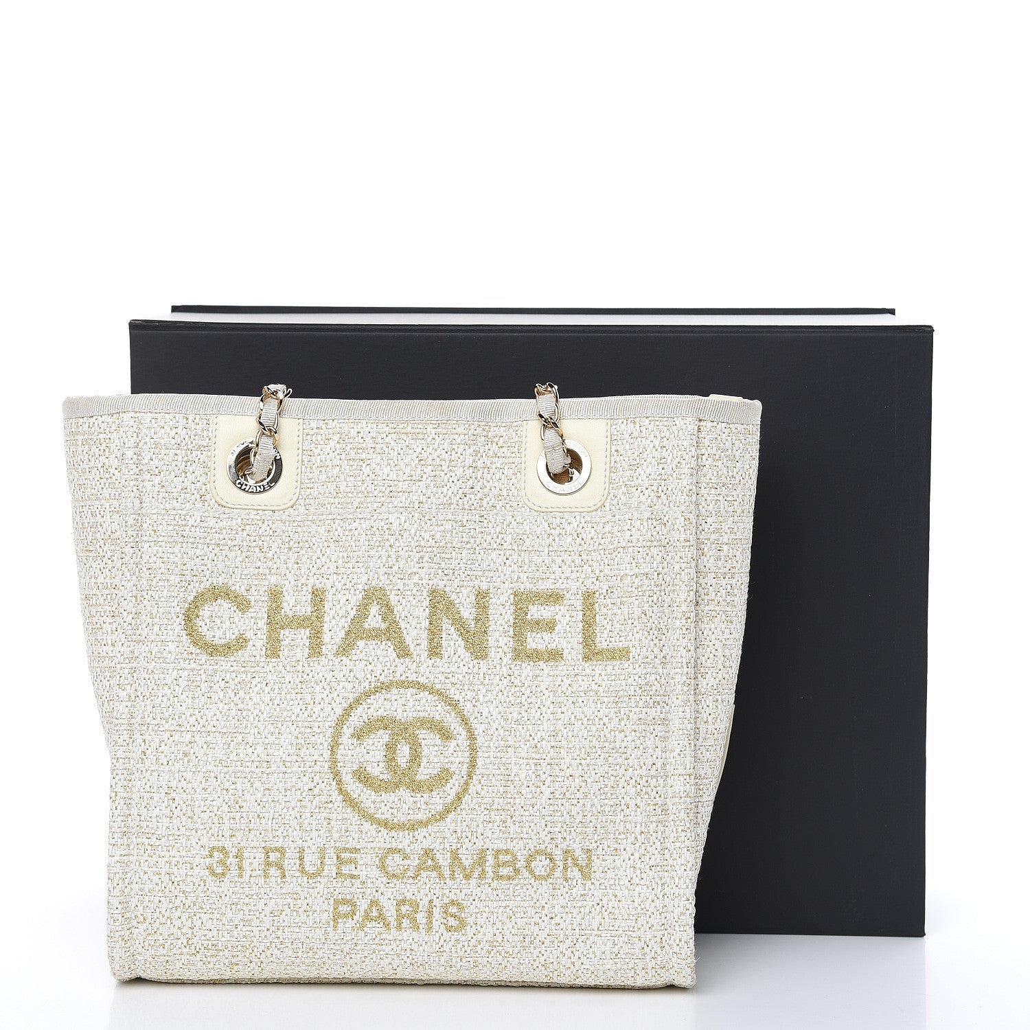 Chanel Canvas Mini Deauville Tote Ivory 11 of 11