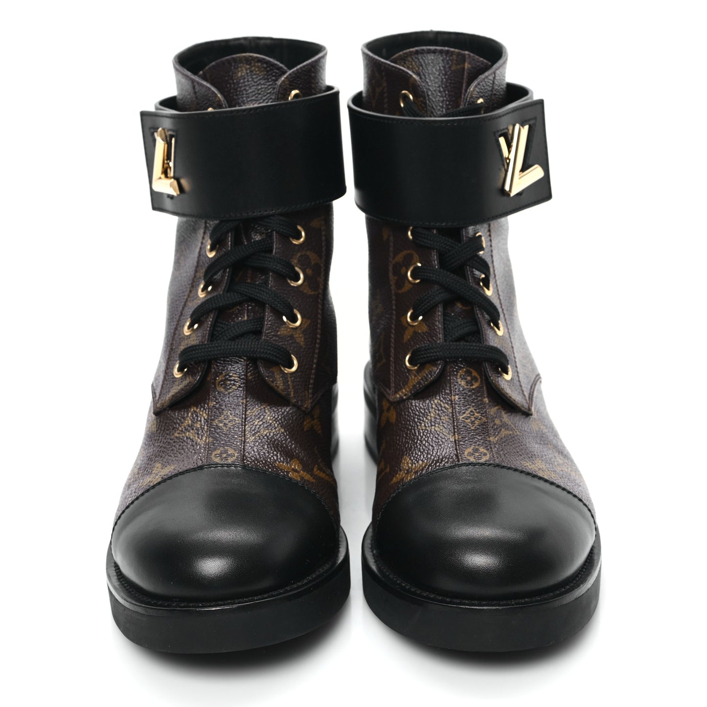 Calfskin Monogram Wonderland Flat Ranger Boots 41 Black