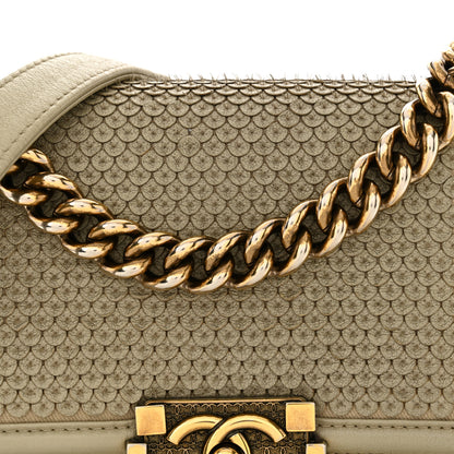 Chanel Metallic Lambskin Small Scaled Boy Flap Gold 8 of 12