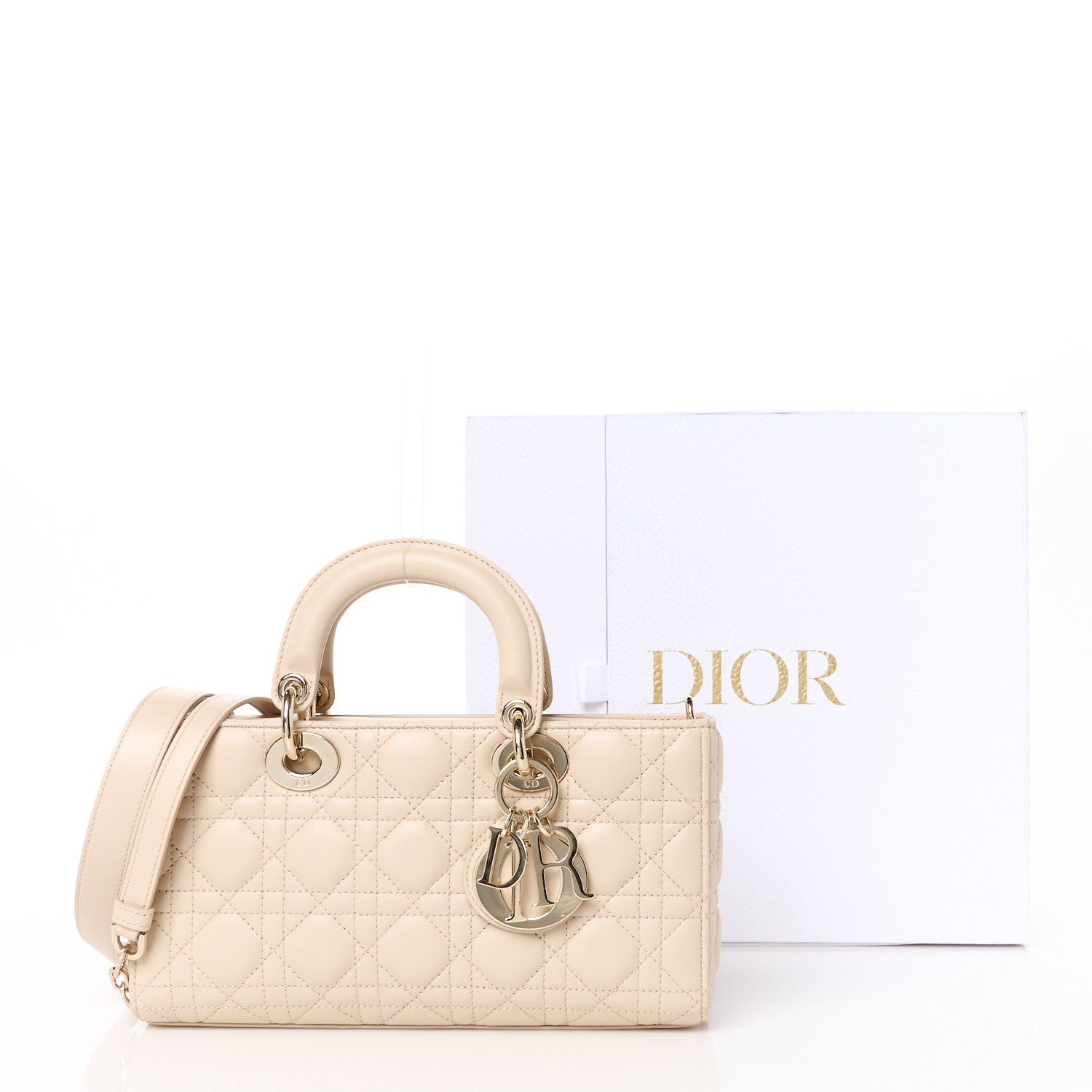 Christian Dior Lambskin Cannage Medium Lady D-Joy Beige Aesthetic 11 of 11