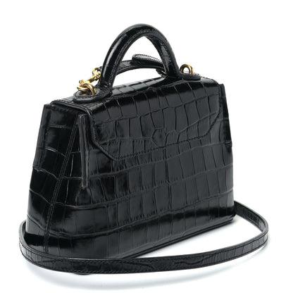 Mulberry Shiny Croc Calfskin Embossed Micro Seaton Black 4 of 9
