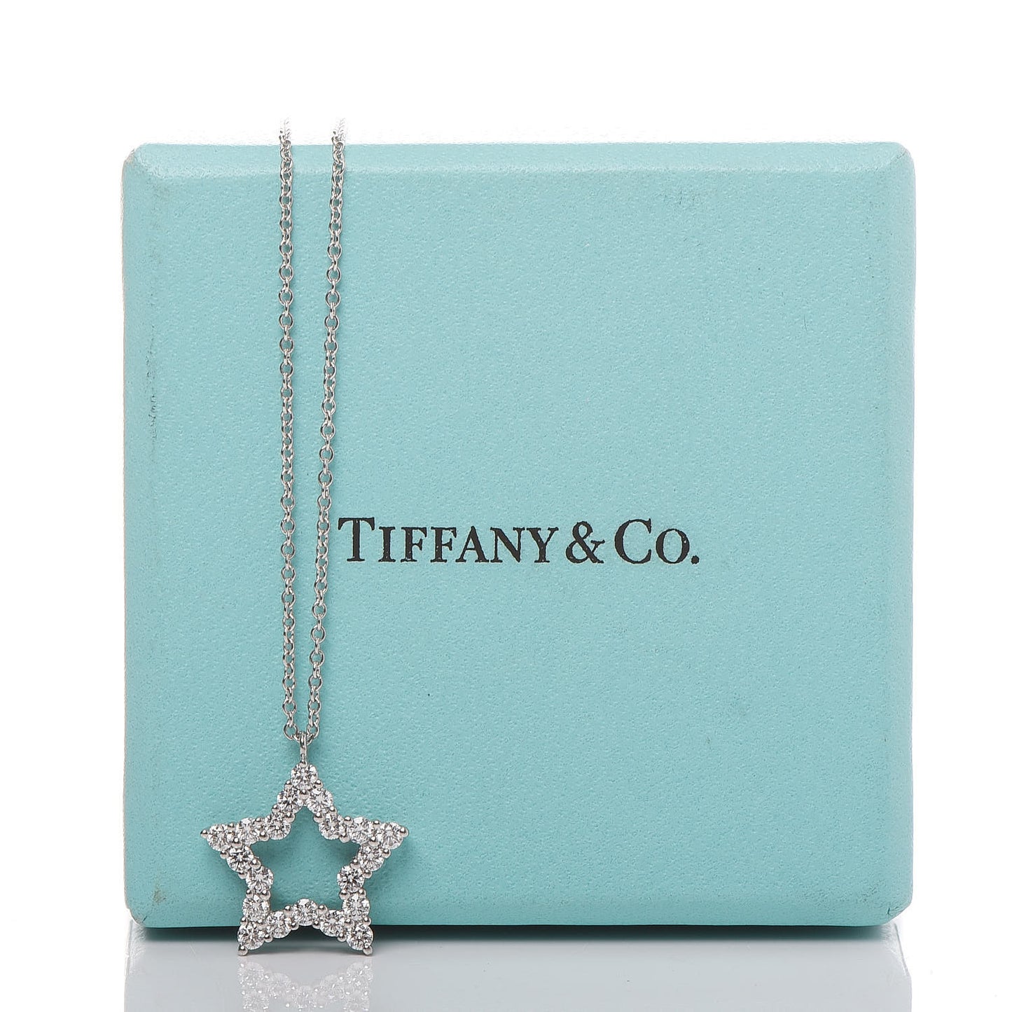 Platinum Diamond Star Pendant Necklace