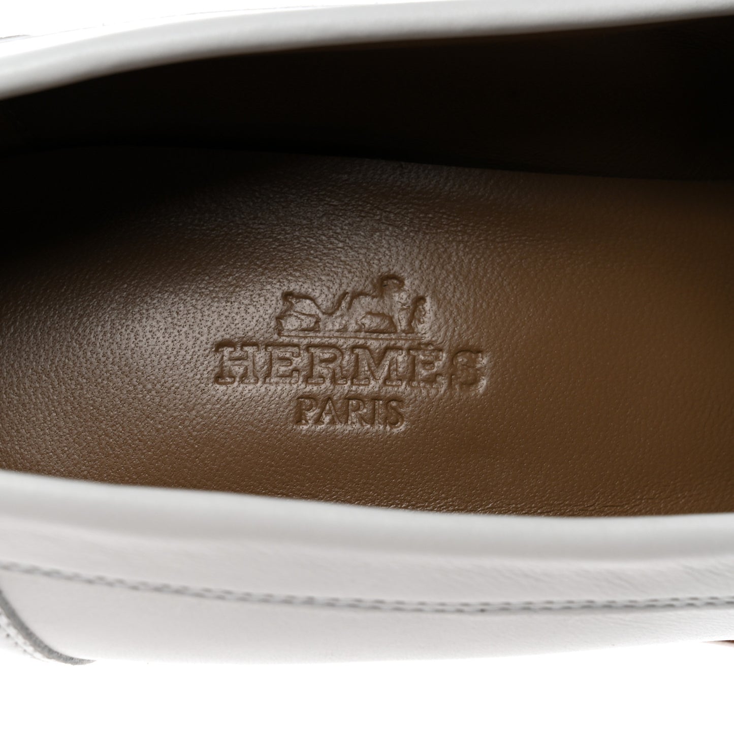 Calfskin Womens Dauphine 70 Moccasin Loafers 36 White
