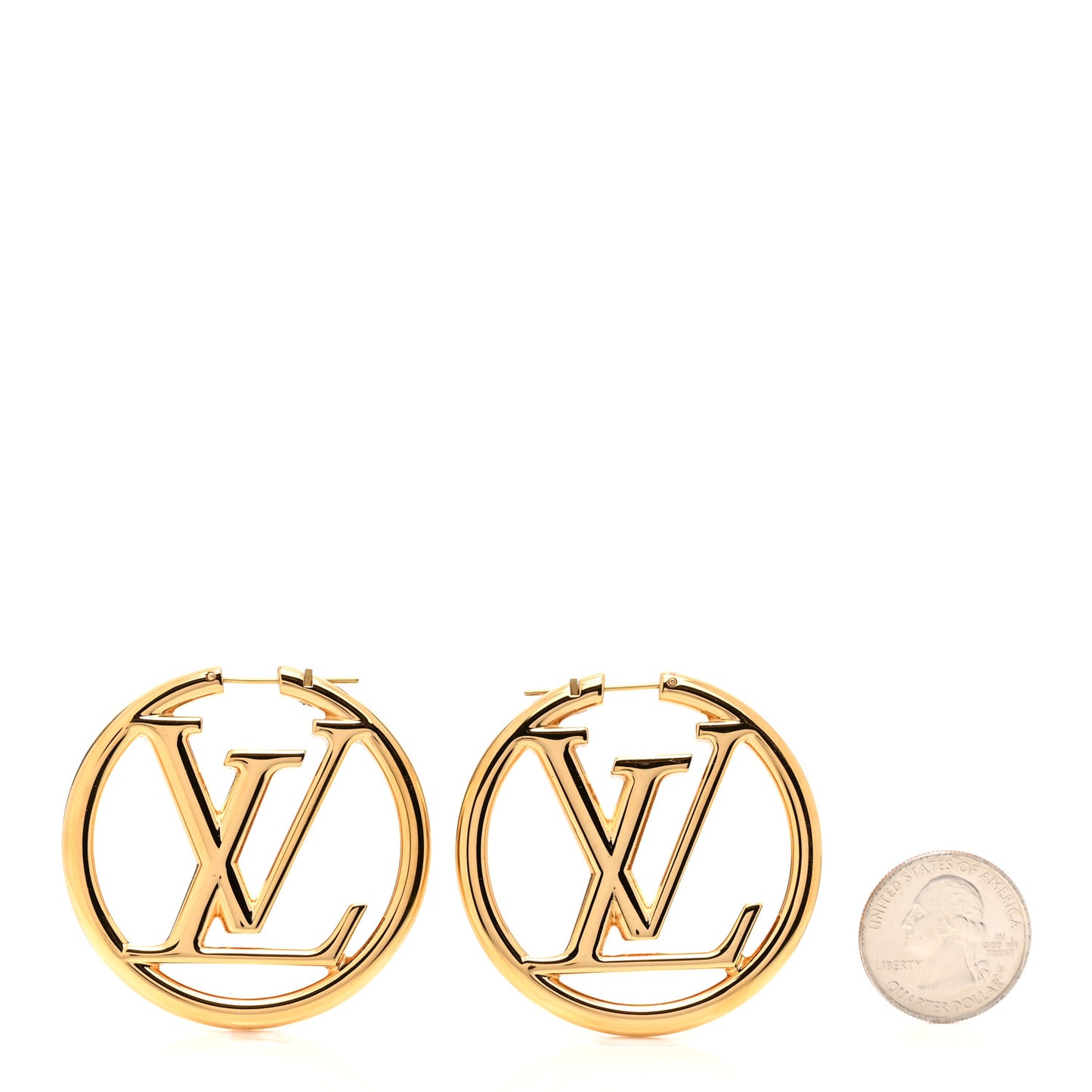Metal Louise Hoop Earrings Gold