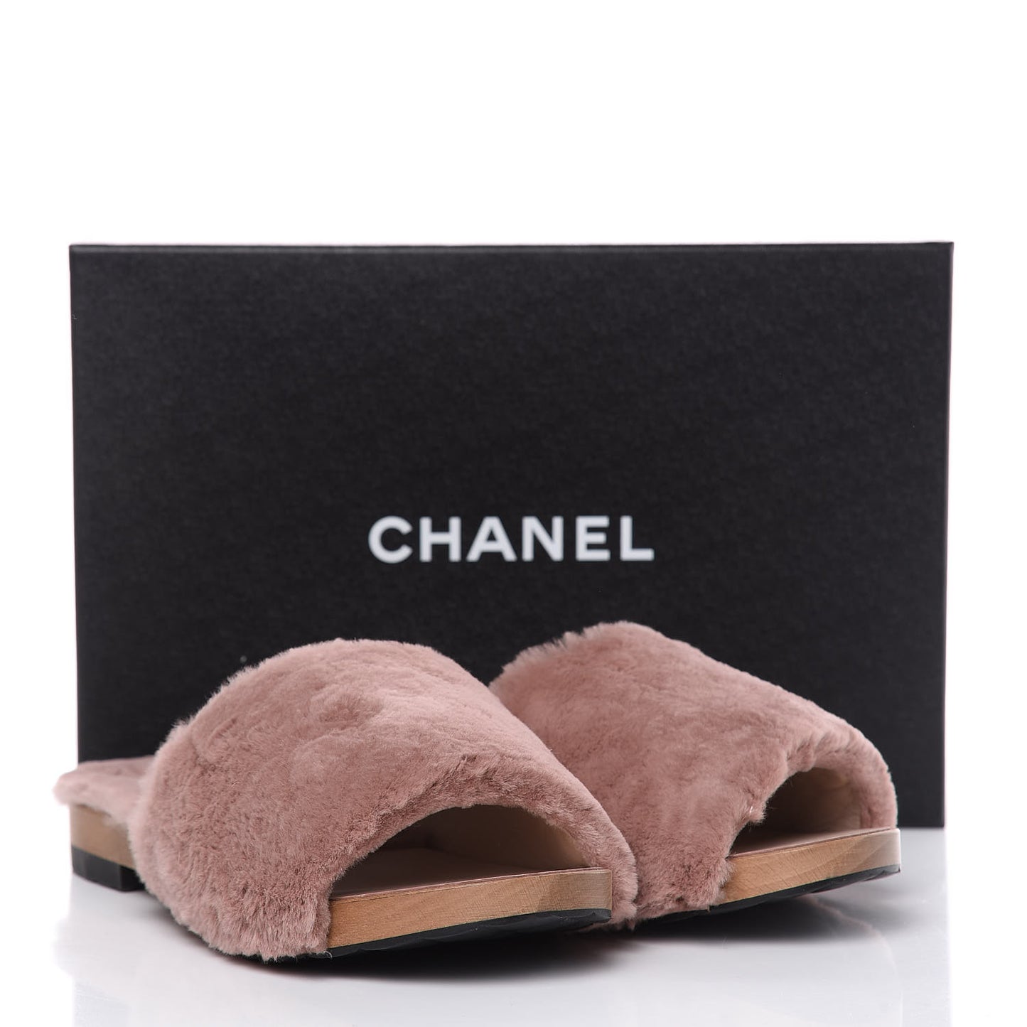 Orylag Fur Flat Sandals 41 Light Pink
