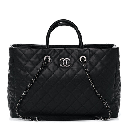 Chanel Caviar Quilted Large Coco Handle Shopping Tote Black 3 of 16