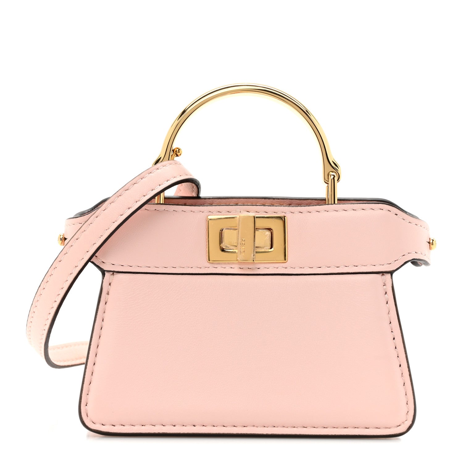 Fendi Shiny Nappa Nano Peekaboo Maxi Handle Satchel Rosa Confetto 1 of 11