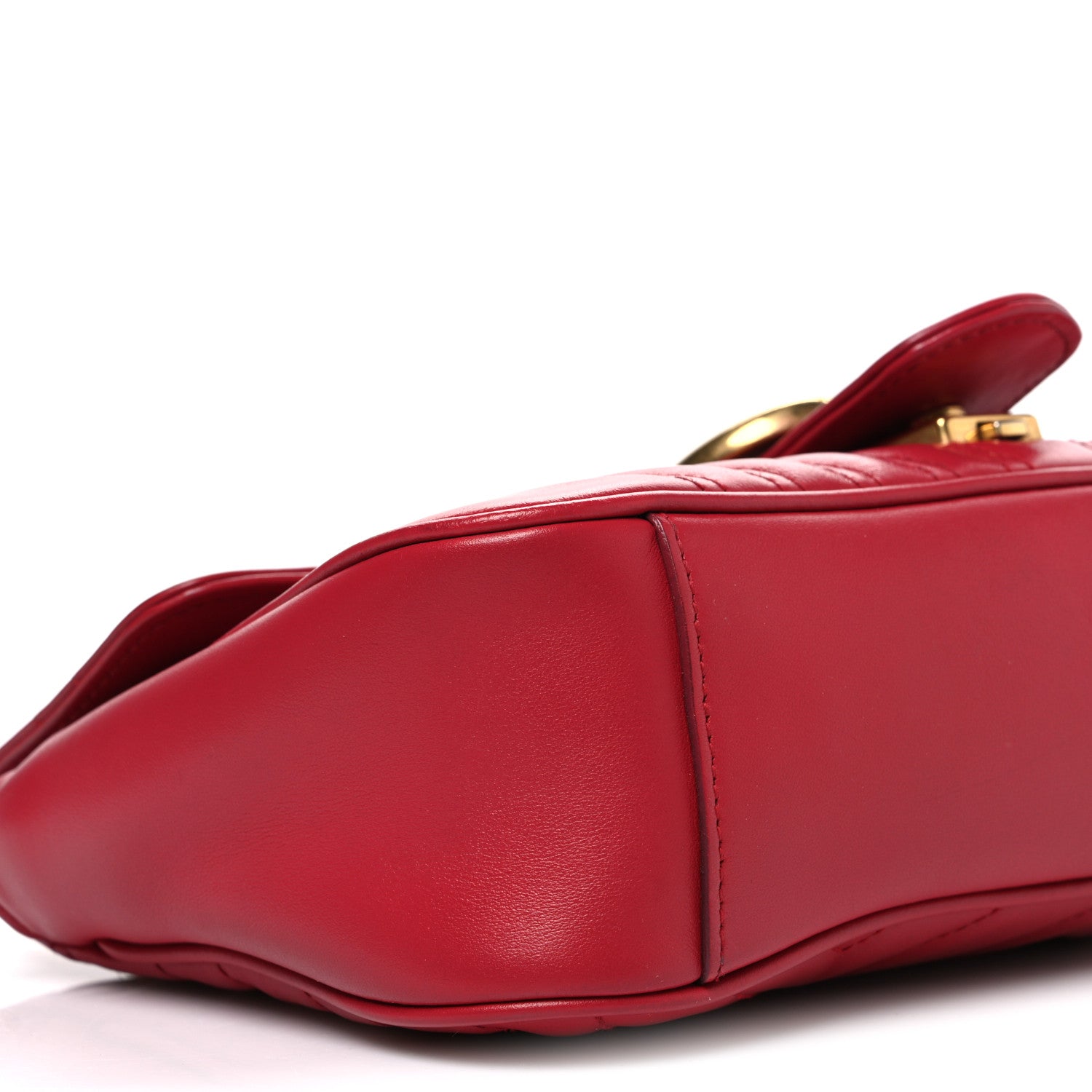 Gucci Calfskin Matelasse Small GG Marmont Shoulder Bag Hibiscus Red 9 of 11