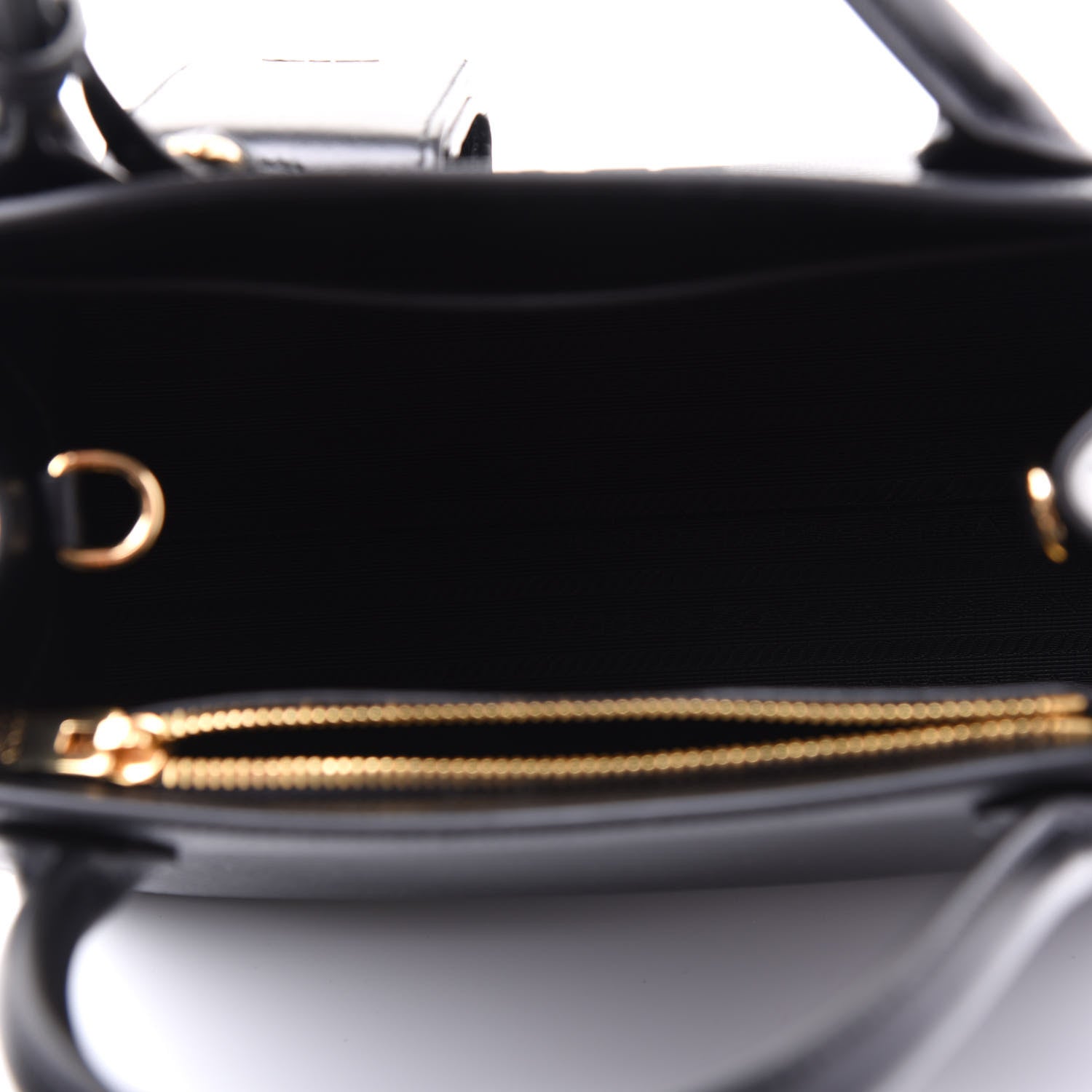Prada Saffiano Cuir Calfskin Small Monochrome Top Handle Tote Black 3 of 9