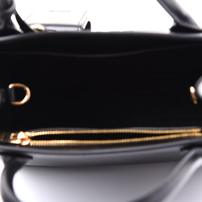 Prada Saffiano Cuir Calfskin Small Monochrome Top Handle Tote Black 3 of 9