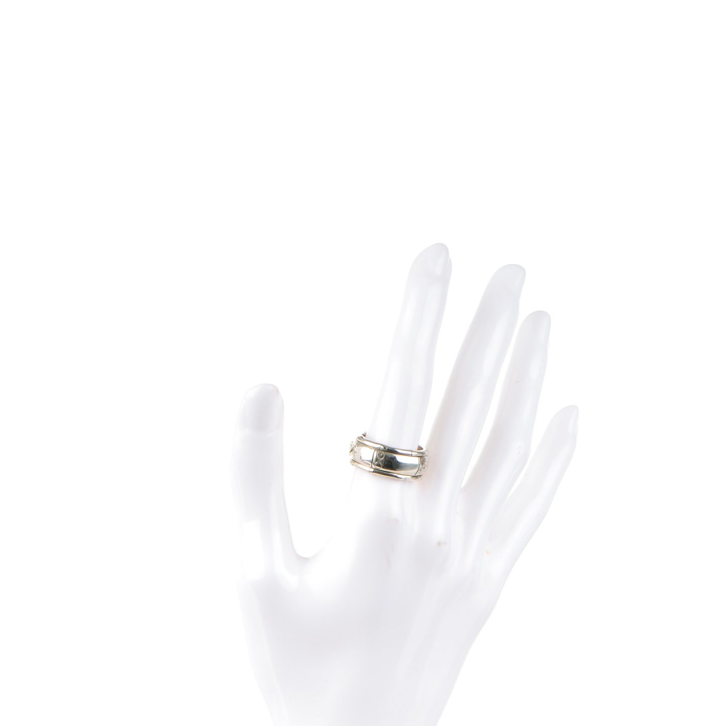 Sterling Silver Bamboo Spinner Ring 8