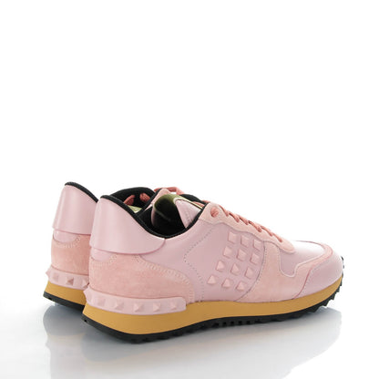 Valentino Garavani Suede Calfskin Rockstud Sneakers 37 Light Pink 4 of 9