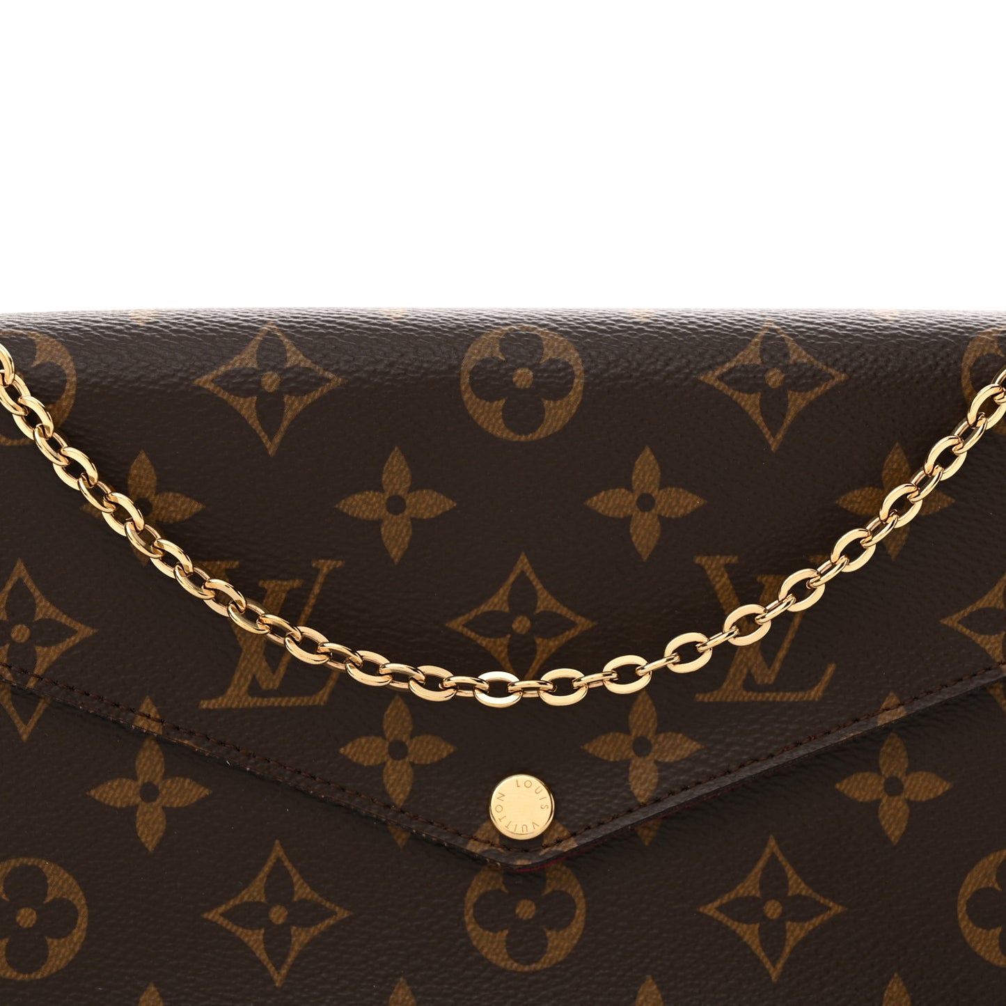 Monogram Pochette Felicie Chain Wallet Fuchsia