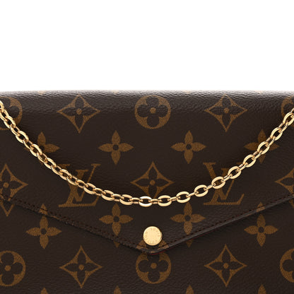 Louis Vuitton Monogram Pochette Felicie Chain Wallet Fuchsia 9 of 12