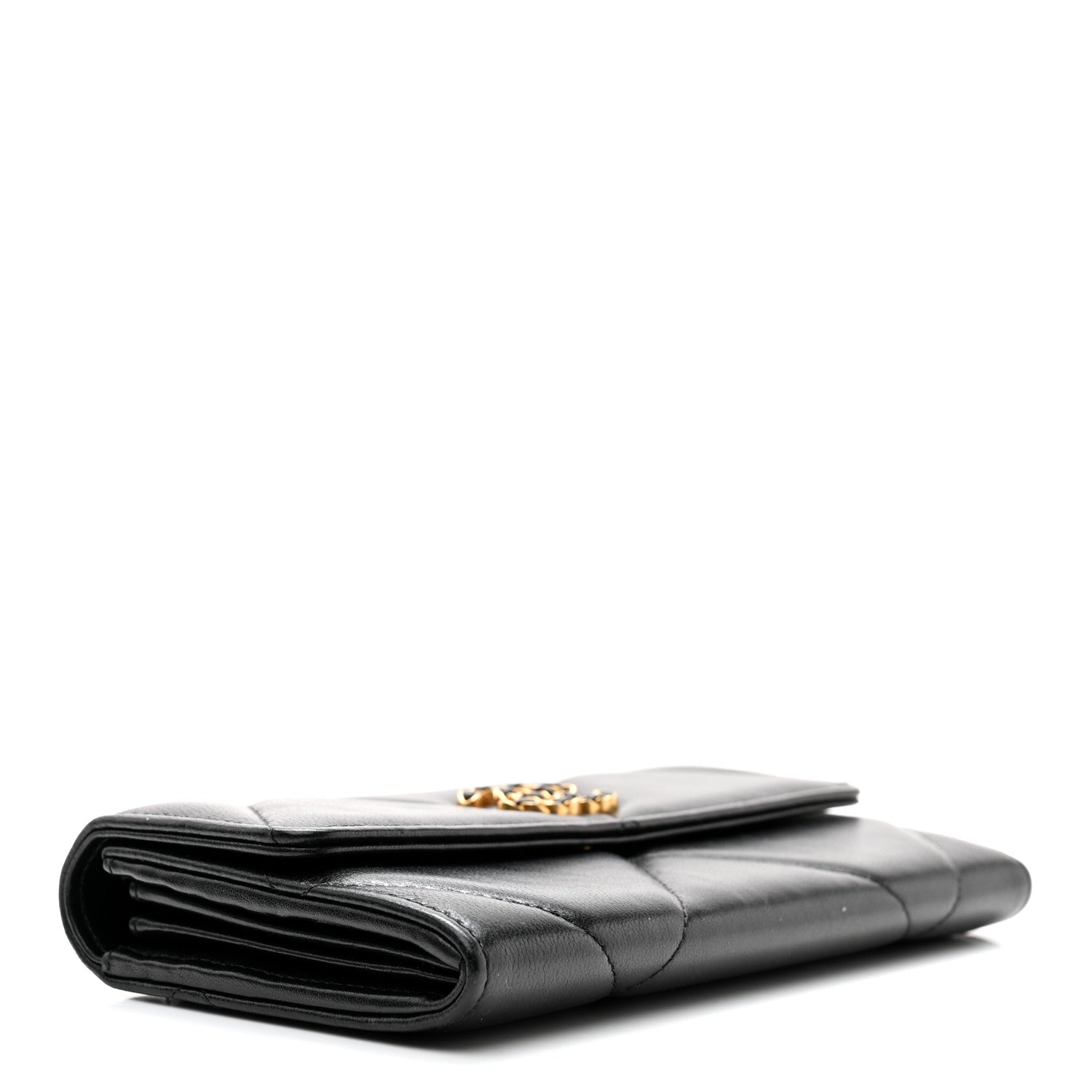 Chanel Lambskin Quilted Chanel 19 Flap Wallet Black 4 of 11