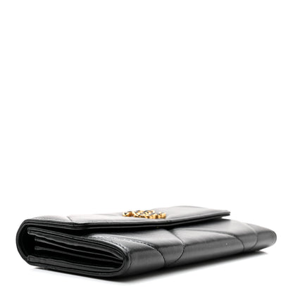 Chanel Lambskin Quilted Chanel 19 Flap Wallet Black 4 of 11