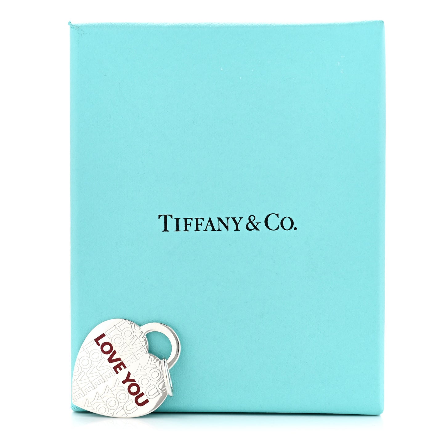 Sterling Silver Enamel LOVE YOU Heart Charm Red