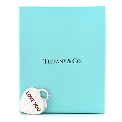 Tiffany Sterling Silver Enamel LOVE YOU Heart Charm Red 4 of 4