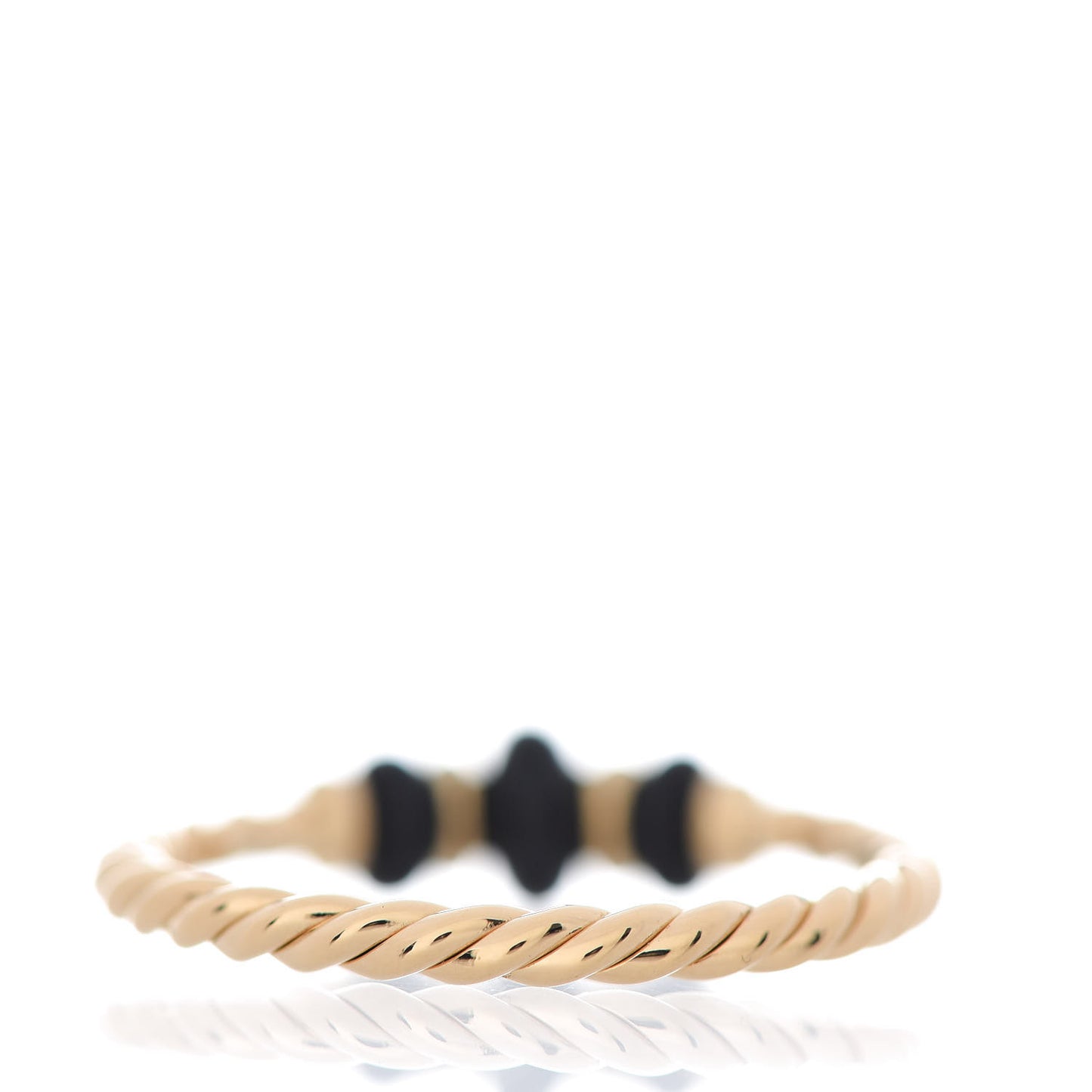 18K Yellow Gold Black Onyx Rio Rondelle Ring 54 6.75